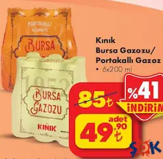 KINIK BURSA GAZOZU / PORTAKALLI GAZOZ 6X200 ML fiyat ve kampanya bilgisi